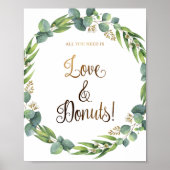 Eucalyptus trouwbord voor donuts poster (Voorkant)