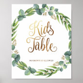 Eucalyptus trouwbord voor kinderen poster (Voorkant)