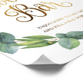 Eucalyptus trouwbord voor koekjesbar poster (Hoek)