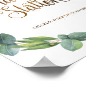 Eucalyptus-trouwbord voor laadstation poster (Hoek)