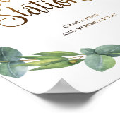 Eucalyptus trouwbord voor selfie foto poster (Hoek)