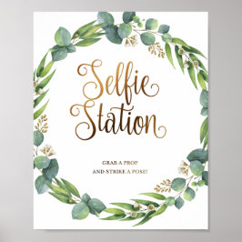 Eucalyptus trouwbord voor selfie foto poster