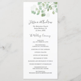 Eucalyptus Trouwceremonie Programma Bladgroen