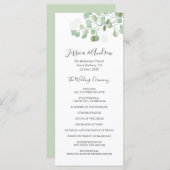 Eucalyptus Trouwceremonie Programma Bladgroen (Voorkant / Achterkant)