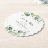 Eucalyptus Trouwdag Save the Date Aankondiging Kartonnen Onderzetters (Gekanteld)