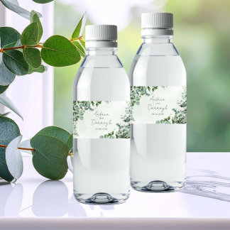 Eucalyptus Trouwdag Waterfles Label 1001A Etiket