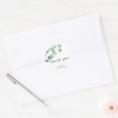 Eucalyptus - trouwfeest bedankje ronde sticker (Envelop)