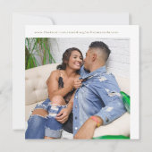 Eucalyptus Trouwfoto Save the Date Gold Tekst (Achterkant)