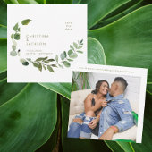 Eucalyptus Trouwfoto Save the Date Gold Tekst