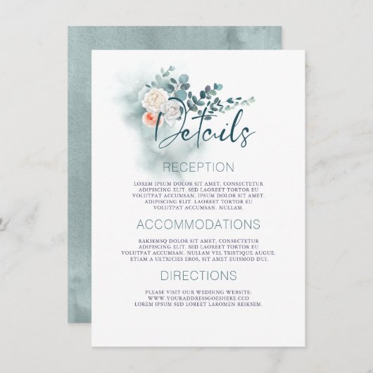 Eucalyptus Trouwgegevens Informatie Gast Informatiekaartje (Voorkant / Achterkant)