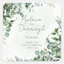 Eucalyptus Trouwgunst Label Sticker 1001A