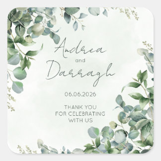Eucalyptus Trouwgunst Label Sticker 1001A