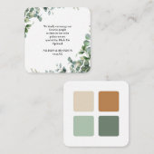 Eucalyptus trouwjurk code informatiekaartje (Voorkant / Achterkant)