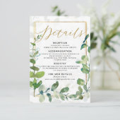 Eucalyptus trouwkaart details RSVP kaartje (Staand voorkant)