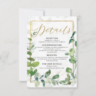 Eucalyptus trouwkaart details RSVP kaartje