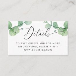 Eucalyptus Trouwkaart Inzetstuk | Groene Details + Informatiekaartje