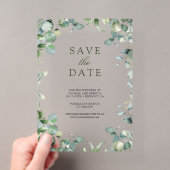 Eucalyptus Trouwkaart 'Save the Date' Acryl Uitnodigingen (Insitu (Draagbaar))