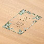 Eucalyptus Trouwkaart 'Save the Date' Acryl Uitnodigingen (Laagn)