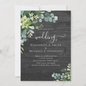 Eucalyptus Trouwkaart Waterverf Groene Uitnodiging (Voorkant)
