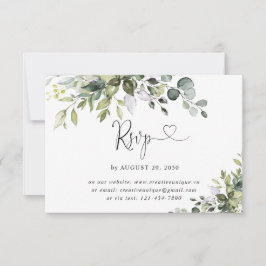 Eucalyptus Trouwonline RSVP-kaart RSVP Kaartje