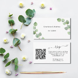 Eucalyptus trouwreactie website QR code RSVP Informatiekaartje