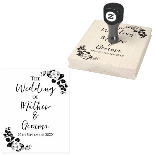 Eucalyptus trouwstempel rubberstempel (Gestempeld)