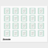 Eucalyptus Trouwstickers | Boho Trouwen Vierkante Sticker (Vel)