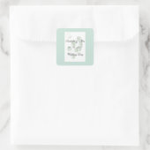 Eucalyptus Trouwstickers | Boho Trouwen Vierkante Sticker (Tas)