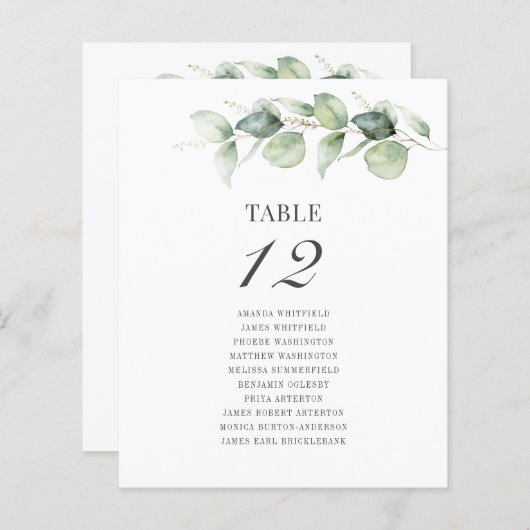 Eucalyptus Trouwtafel Nummer (Voorkant / Achterkant)