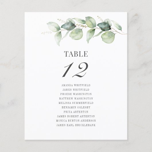 Eucalyptus Trouwtafel Nummer (Voorkant)