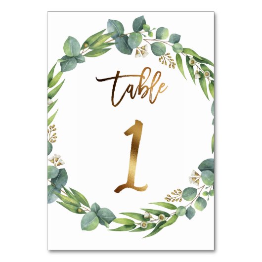 Eucalyptus trouwtafel nummer kaart (Achterkant)