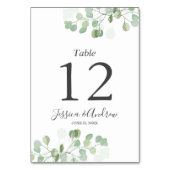Eucalyptus Trouwtafel Nummer Kaart Rustiek Groen (Achterkant)