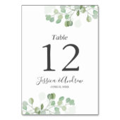 Eucalyptus Trouwtafel Nummer Kaart Rustiek Groen (Voorkant)