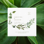 Eucalyptus Trouwvierkant Save the Date Gold Tekst Magneet