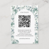 Eucalyptus Trouwwebsite Budget RSVP QR Code Informatiekaartje (Voorkant)