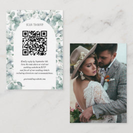 Eucalyptus Trouwwebsite Budget RSVP QR Code Informatiekaartje