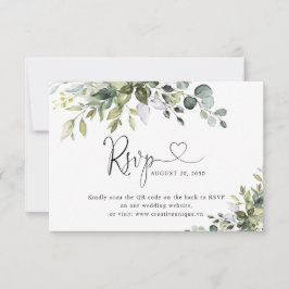 Eucalyptus Trouwwebsite QR Code RSVP Kaart