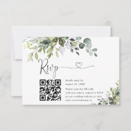 Eucalyptus Trouwwebsite QR-code RSVP-kaart RSVP Kaartje