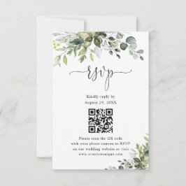 Eucalyptus Trouwwebsite QR Code RSVP  Kaartje