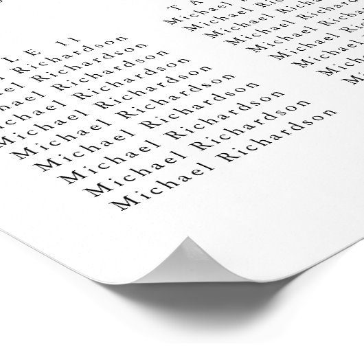 Eucalyptus Tuin Bruiloft 15 Tafel Zitkaarten Poster (Hoek)