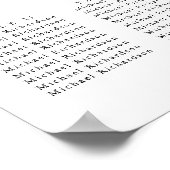 Eucalyptus Tuin Bruiloft 15 Tafel Zitkaarten Poster (Hoek)