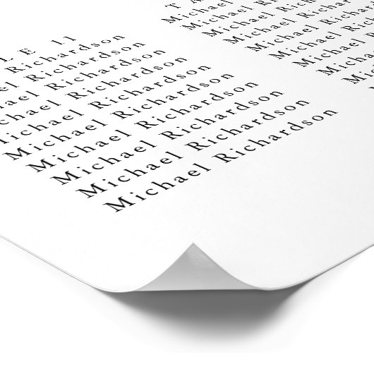 Eucalyptus Tuin Bruiloft 15 Tafel Zitkaarten Poster (Hoek)