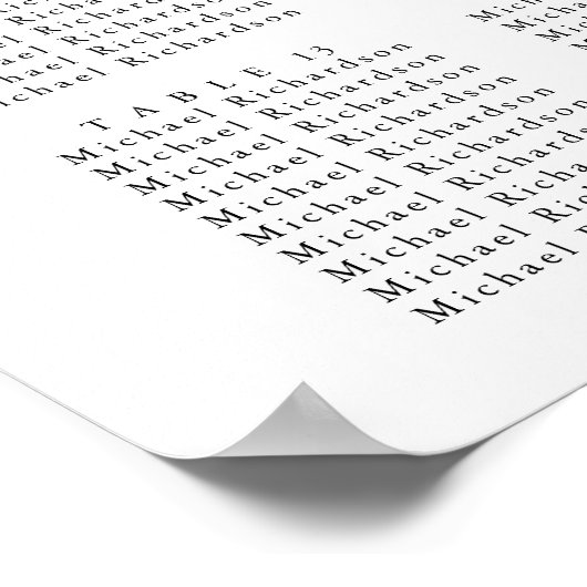 Eucalyptus Tuin Bruiloft 16 Tafel Zitkaarten Poster (Hoek)