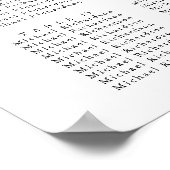 Eucalyptus Tuin Bruiloft 16 Tafel Zitkaarten Poster (Hoek)