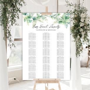 Eucalyptus Tuin Bruiloft 18 Tafel Zitkaarten Poster