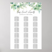 Eucalyptus Tuin Bruiloft 18 Tafel Zitkaarten Poster (Voorkant)