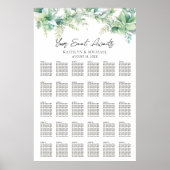 Eucalyptus Tuin Bruiloft 30 Tafel Zitkaarten Poster (Voorkant)