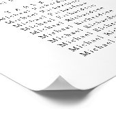 Eucalyptus Tuin Bruiloft 9 Tafel Zitkaarten Poster (Hoek)