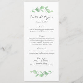 Eucalyptus tuin bruiloft Menu Kaart