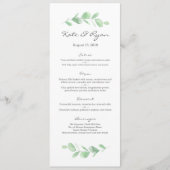 Eucalyptus tuin bruiloft Menu Kaart (Voorkant)